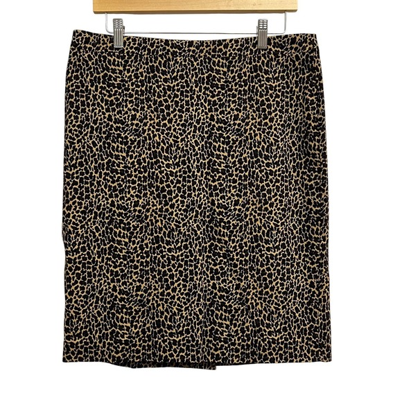 J. Crew Factory Dresses & Skirts - J. Crew Skirt Womens‎ 12 Brown Leopard Print Knee Length Pencil Lined Stretch